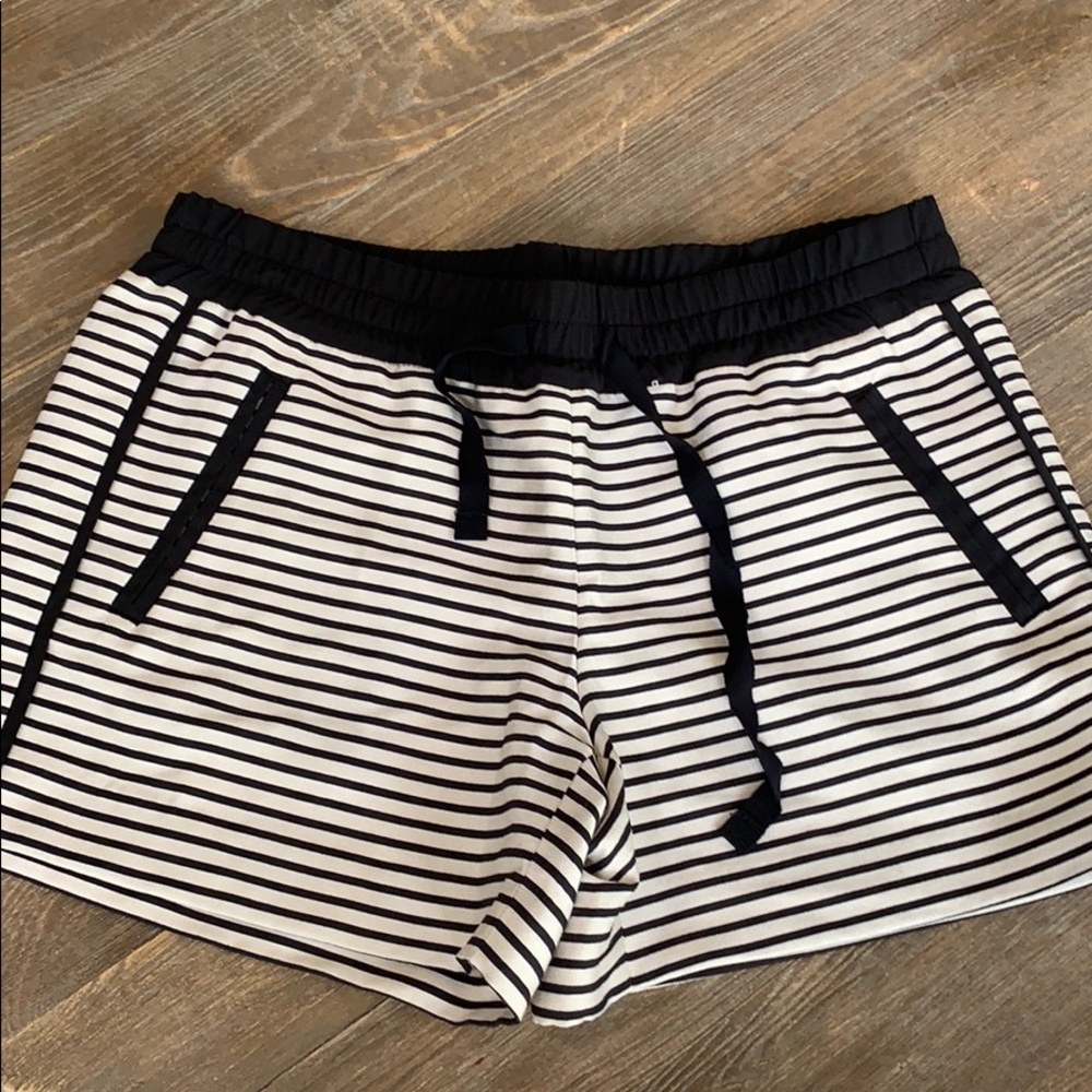 LOFT Elastic Tie Waste Striped Shorts